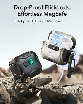 ESR Cyber Series AirPods Pro 3 case back with MagSafe magnets for secure charging
