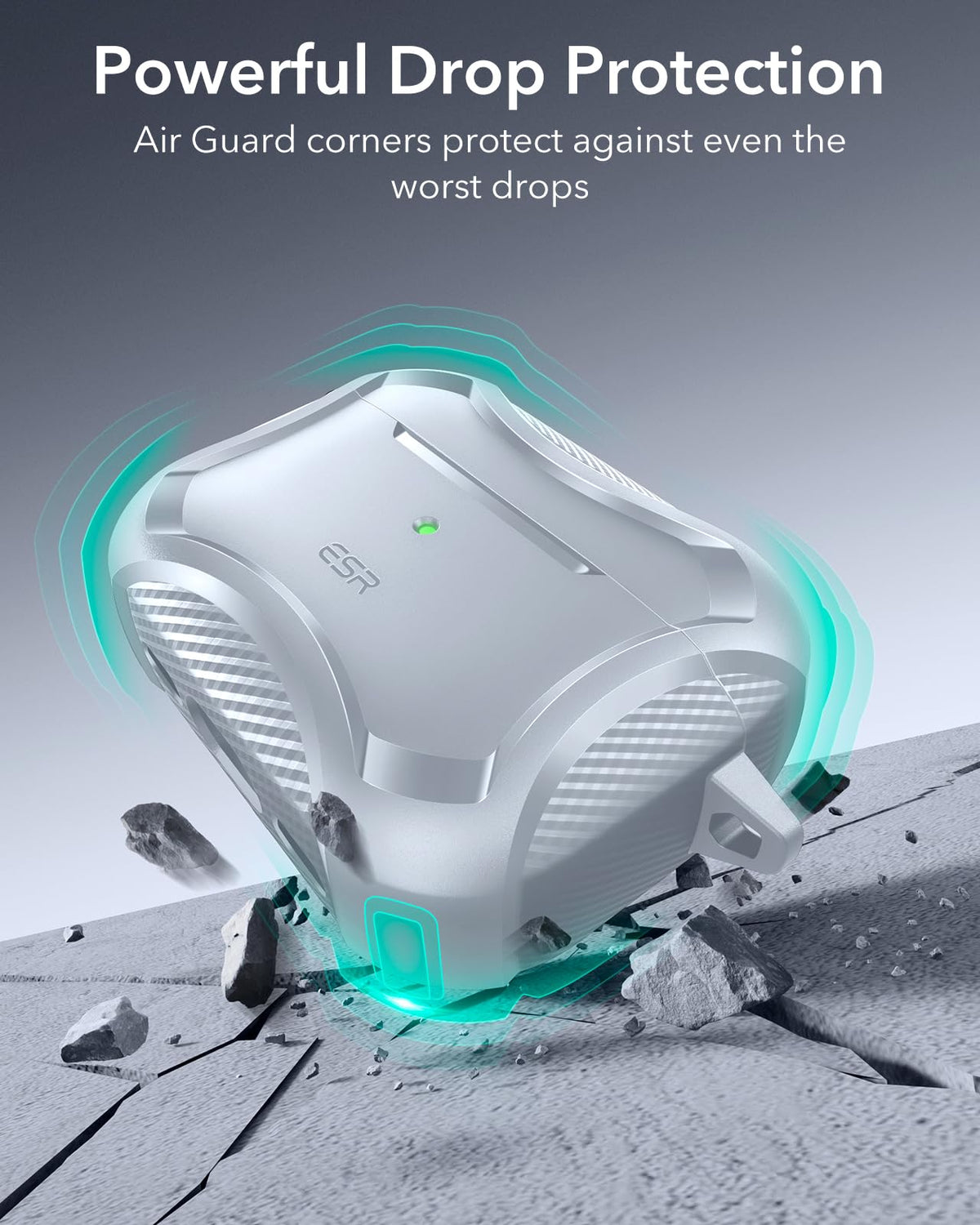 ESR Cyber Series AirPods Pro 3 case shows a status light for quick charging checks