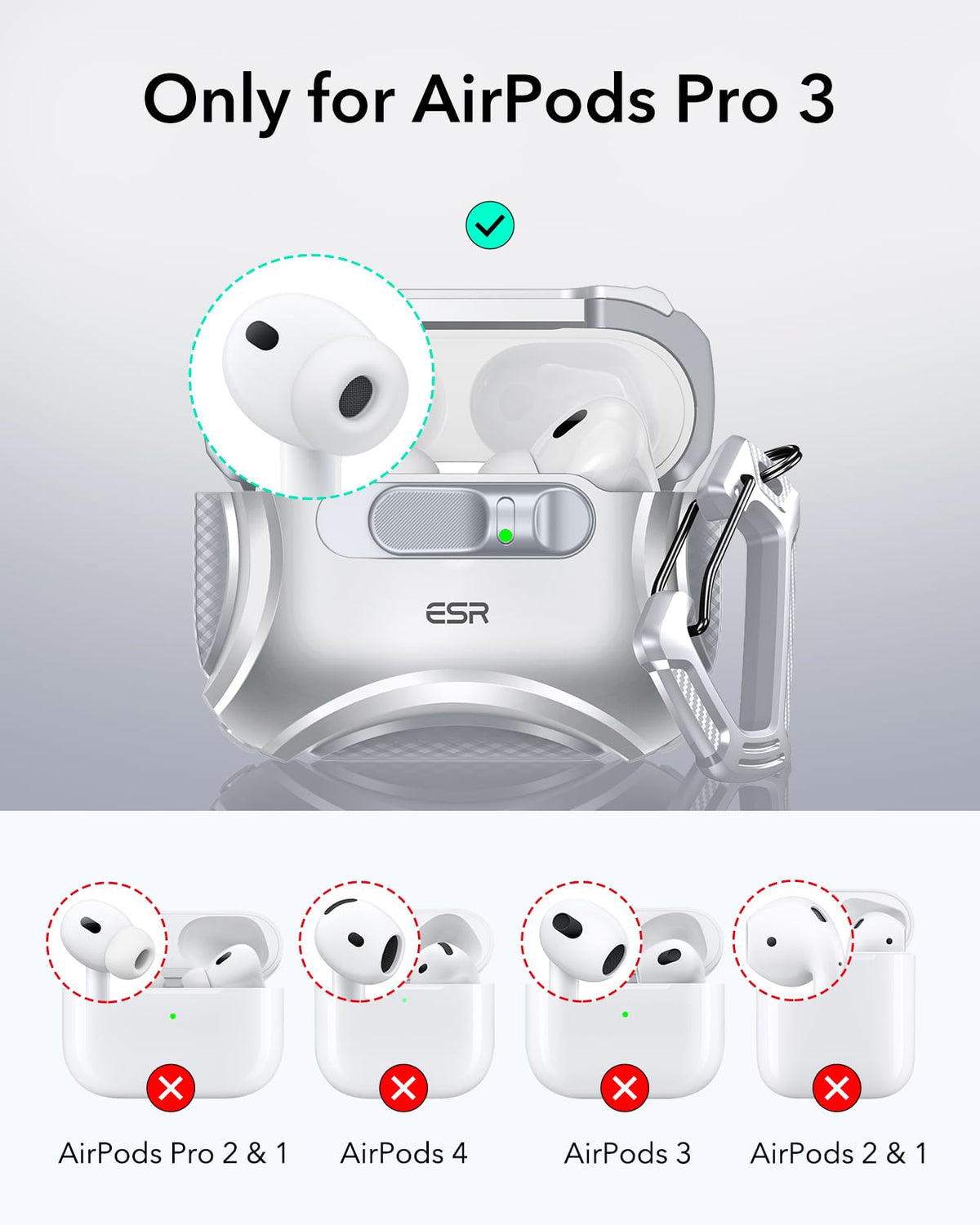 ESR Cyber Series back showing MagSafe magnets for reliable wireless charging alignment