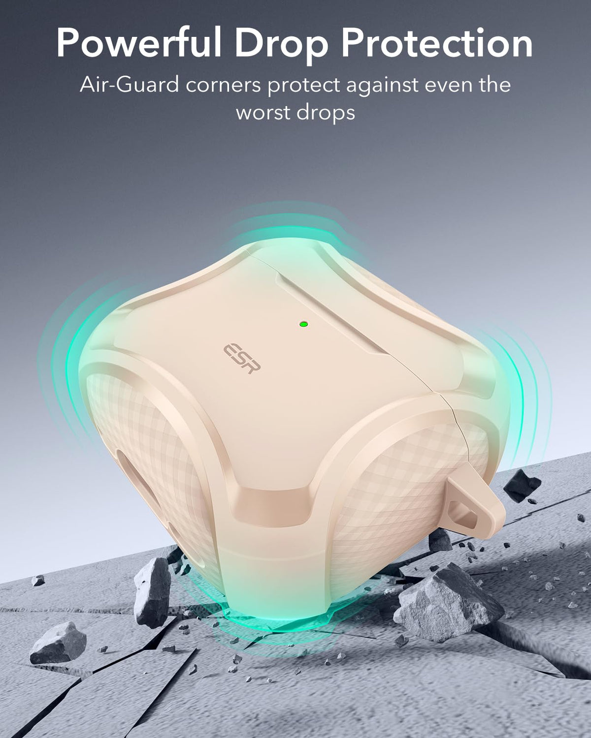 ESR Cyber Series Desert Titanium AirPods 4 case magnetic lid secure closure
