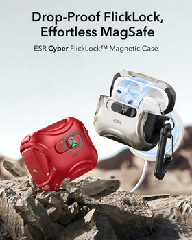 ESR close-up of FlickLock latch demonstrating secure magnetic closure