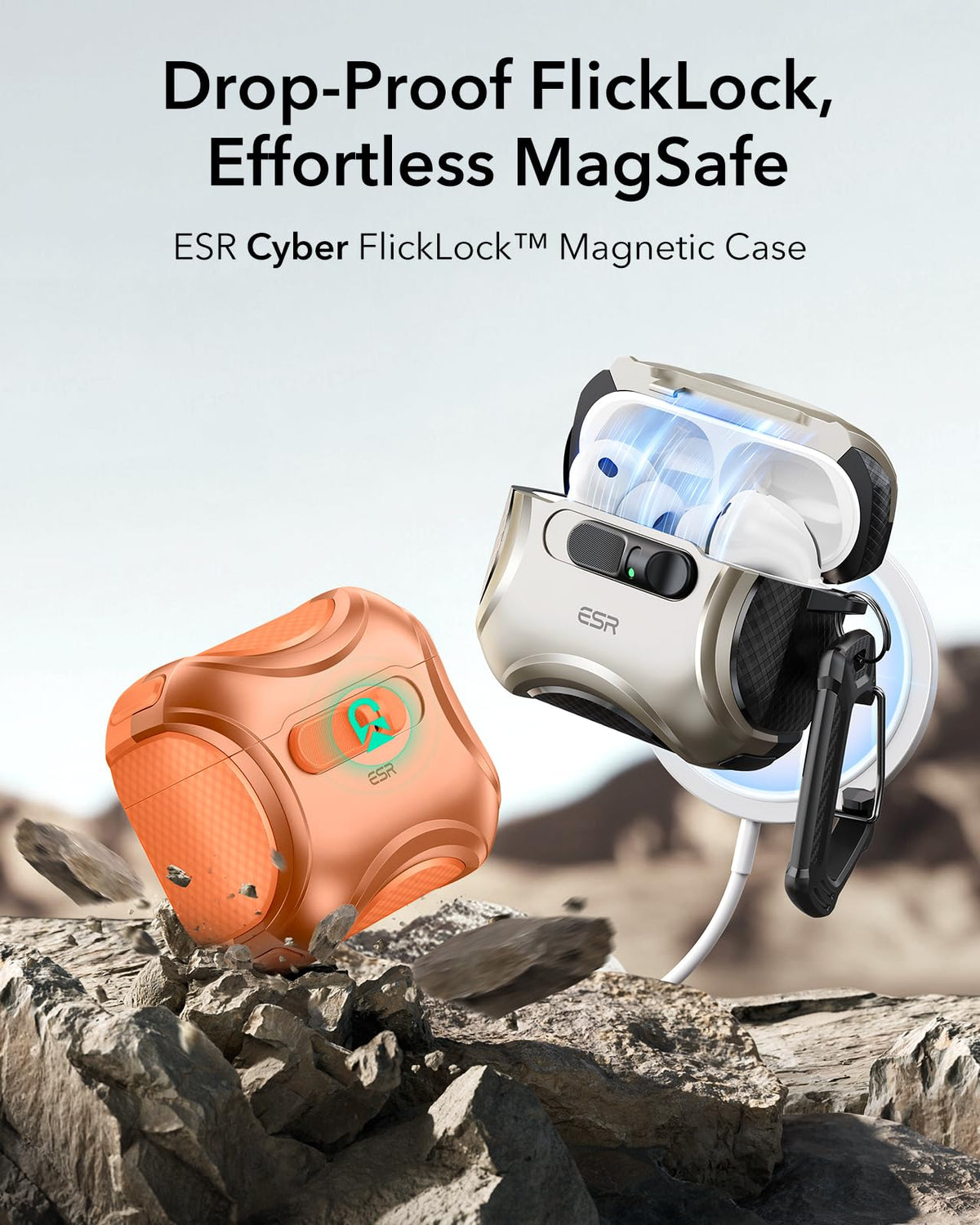 ESR Cyber Series FlickLock latch close-up for fast one-handed opening