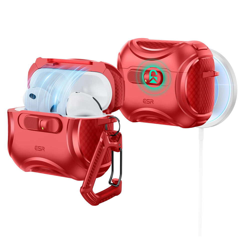 ESR front view of red Cyber Series case showing secure fit and quick access
