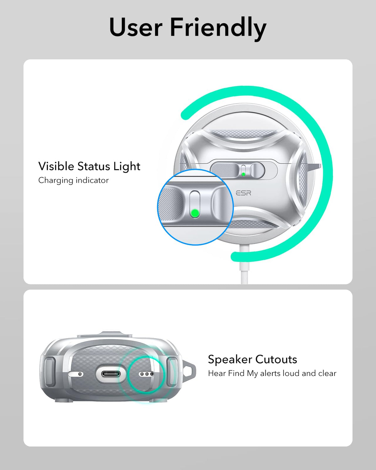 ESR Cyber Series lifestyle by a laptop showing everyday carry protection and MagSafe charging