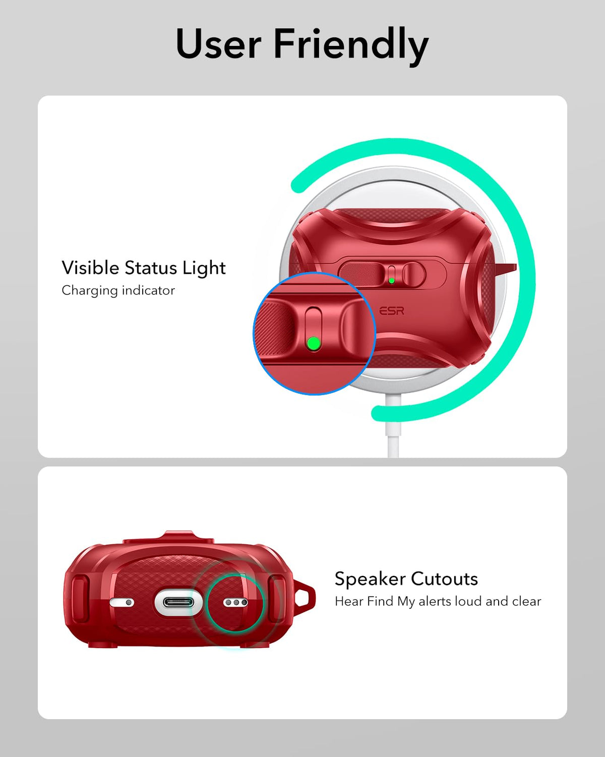 ESR retail packaging with case and support materials included