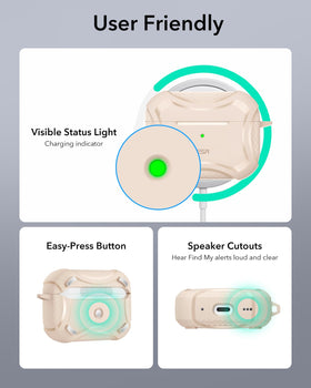 ESR Desert Titanium AirPods Pro 2 case travel-ready for daily life