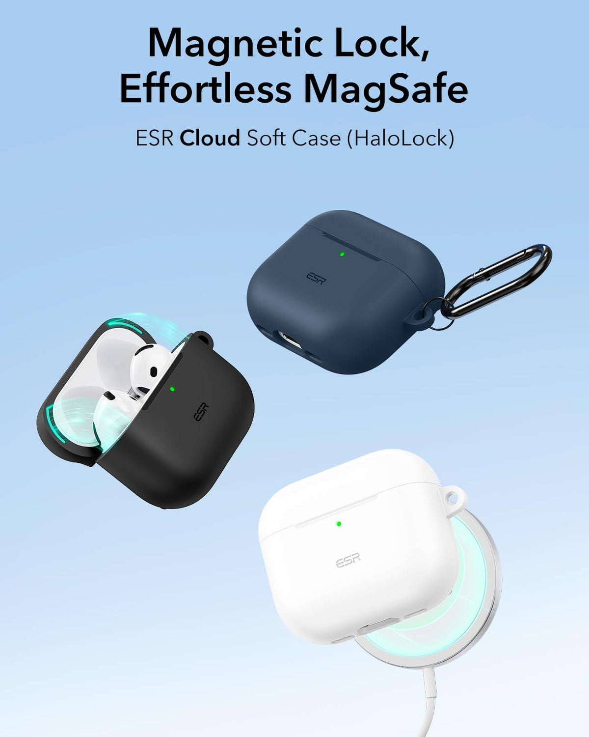 ESR HaloLock case back with magnets aligned for reliable MagSafe charging
