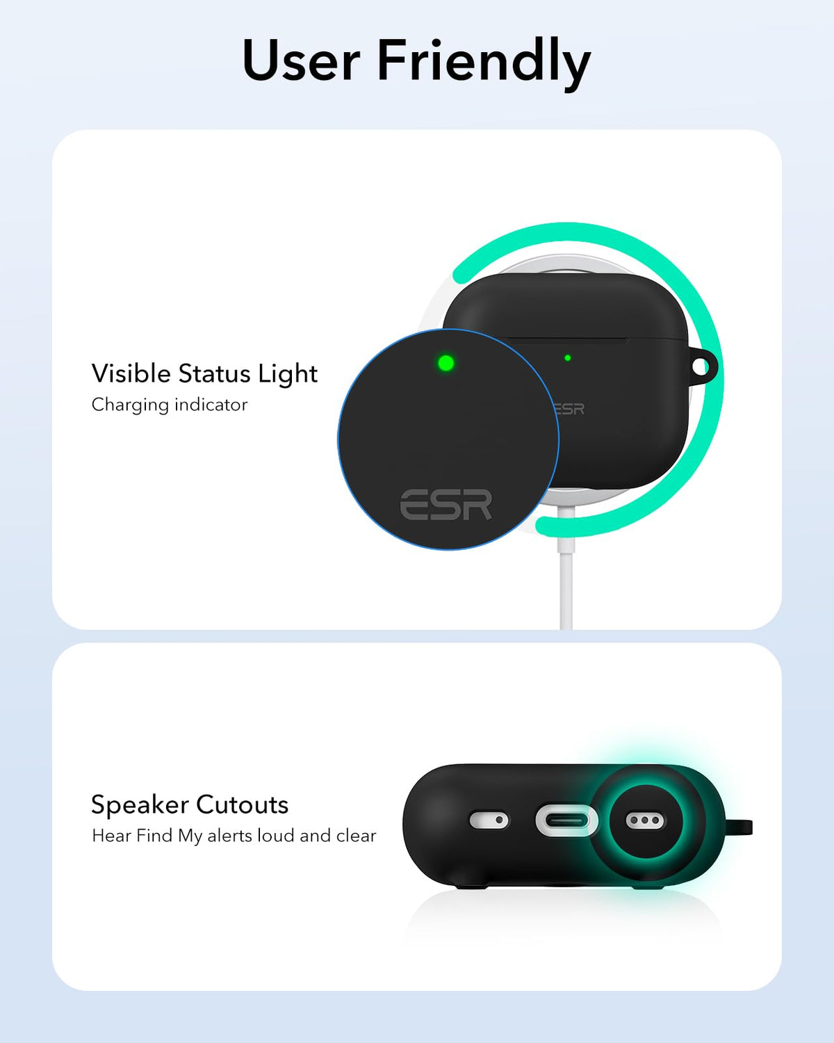 ESR HaloLock next to coin showing slim 21 g, pocket-friendly scale