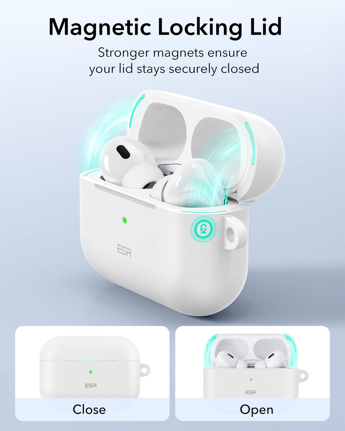 ESR HaloLock AirPods Pro 2 case with slim, premium silicone design