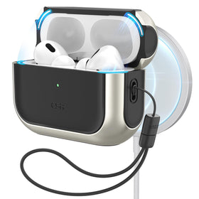 ESR HaloLock AirPods Pro 2 case front view with rugged protection and MagSafe compatibility