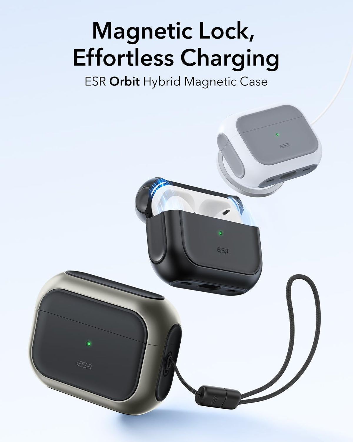 ESR HaloLock AirPods Pro 2 case magnetic alignment for effortless charging