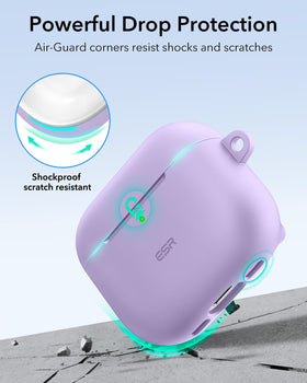 ESR HaloLock AirPods 4 case purple Find My speaker cutouts