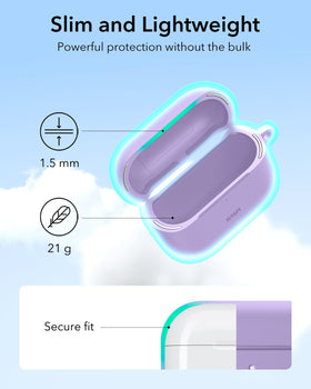 ESR HaloLock AirPods 4 case purple magnetic lid lock engaged
