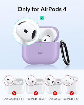 ESR HaloLock AirPods 4 case purple side view showing slim profile