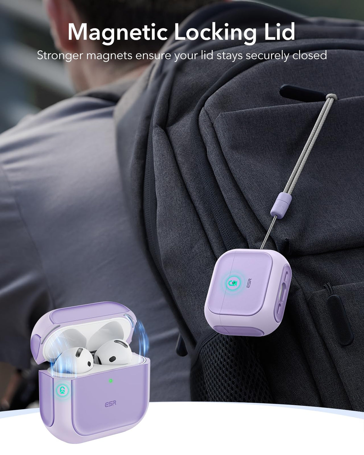 ESR Orbit Hybrid AirPods 4 case drop protection with rugged shell