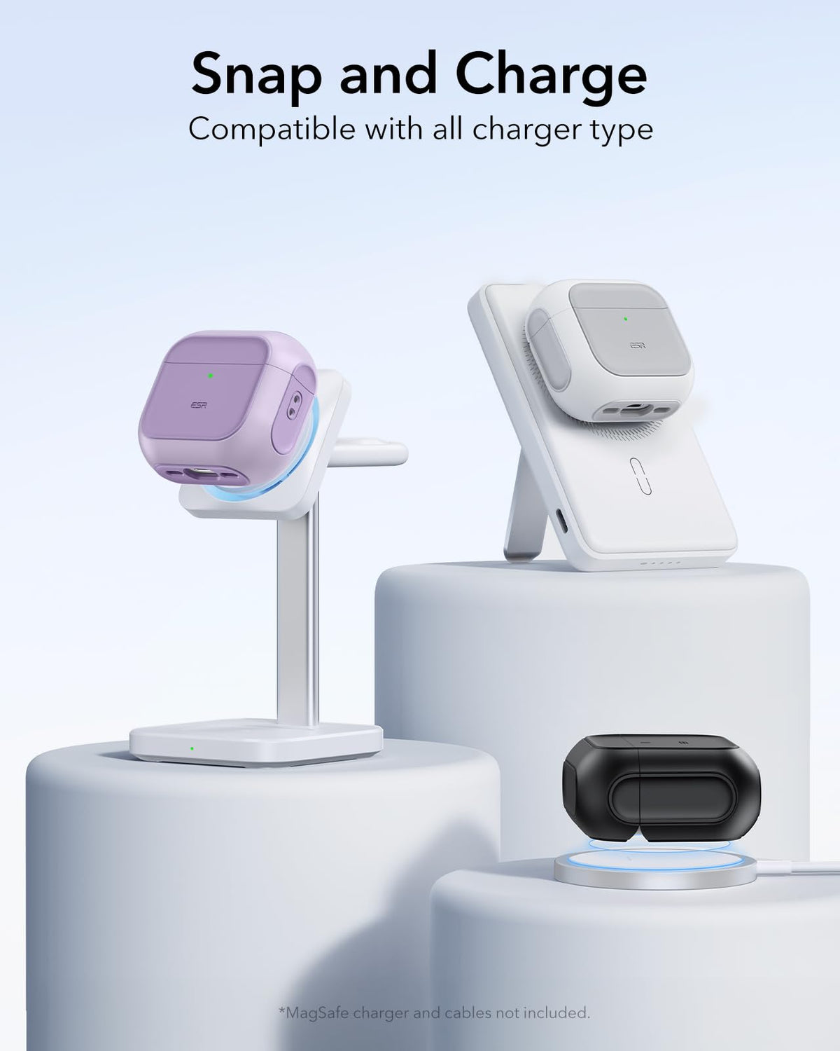 ESR Orbit Hybrid AirPods 4 case with magnetic lid lock for secure closure