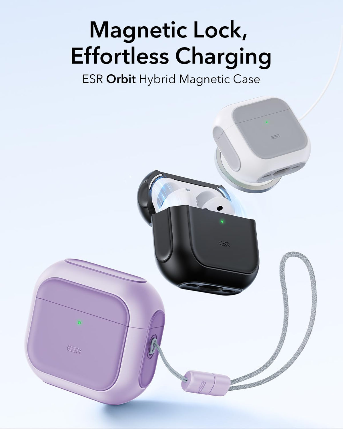 ESR Orbit Hybrid AirPods 4 case with MagSafe back magnets for quick charging