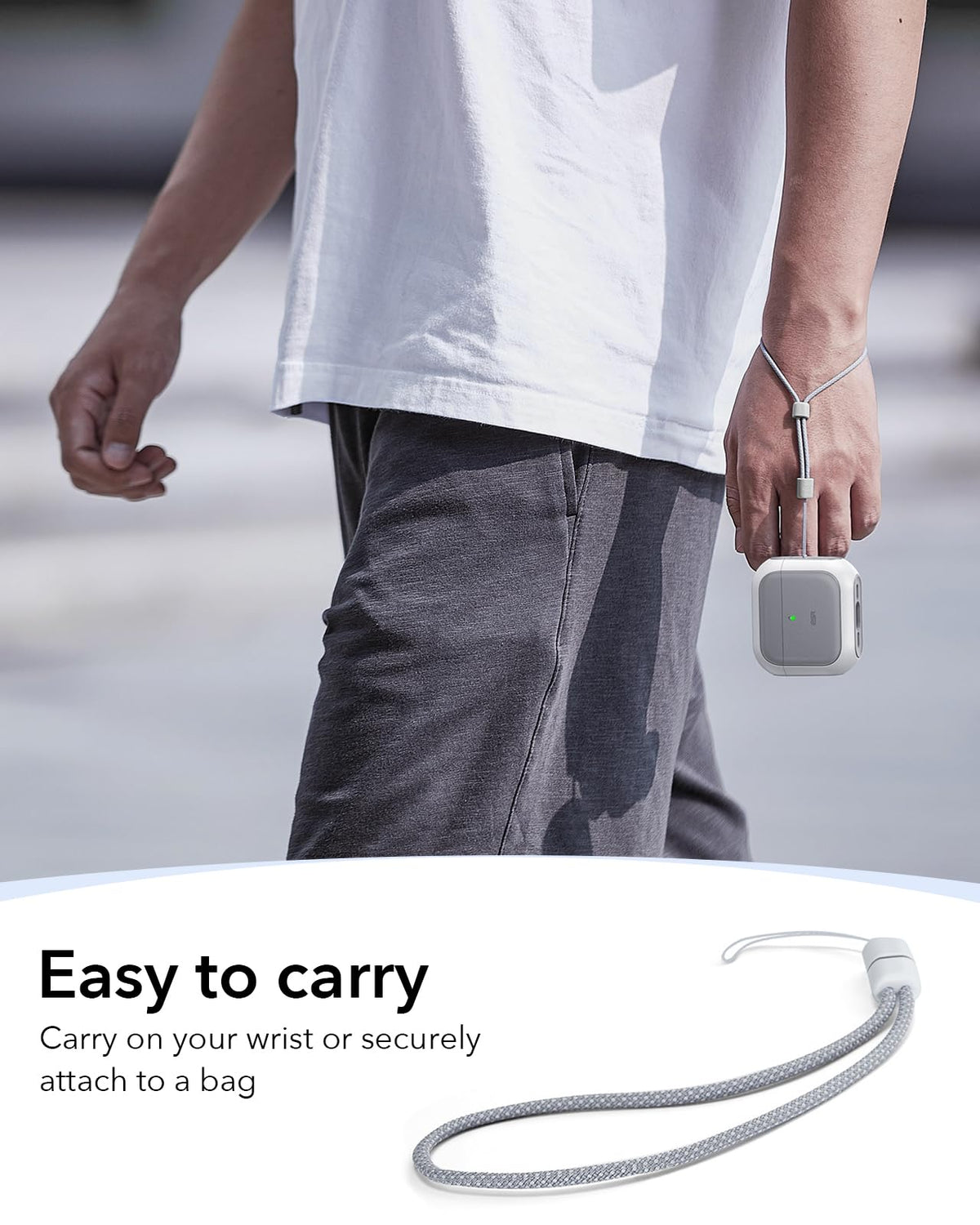 ESR Orbit Hybrid AirPods 4 case MagSafe charging ready on the go.