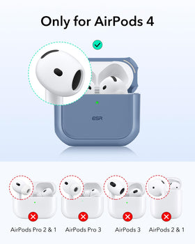 ESR Orbit Hybrid Case for AirPods 4 back with magnetic lid for secure alignment.