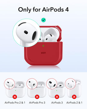 ESR Orbit Hybrid Case for AirPods 4 back view with MagSafe magnets enables easy charging.