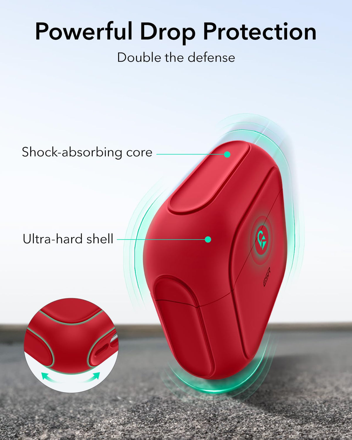 ESR Orbit Hybrid Case for AirPods 4 base speaker cutouts improve Find My alerts.