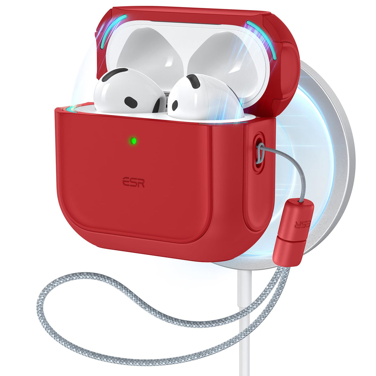 ESR Orbit Hybrid Case for AirPods 4 front view protects your case with rugged protection.