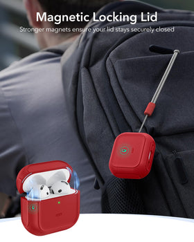 ESR Orbit Hybrid Case for AirPods 4 lanyard attachment offers hands-free carry.
