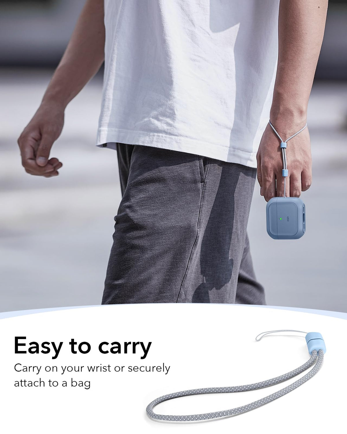 ESR Orbit Hybrid Case for AirPods 4 speaker cutouts for Find My audio.