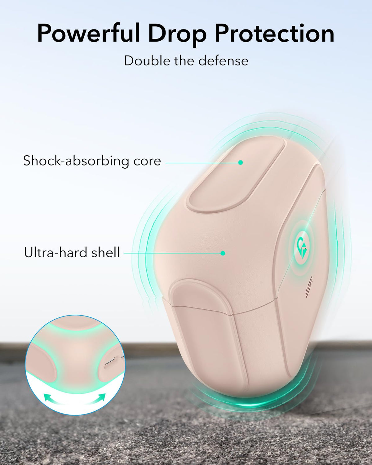 ESR Orbit Hybrid AirPods 4 case drop protection protects on accidental drops