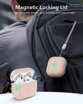 ESR Orbit Hybrid AirPods 4 case with MagSafe magnets for quick wireless charging