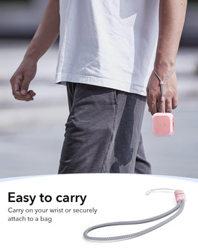 ESR Orbit Hybrid pink AirPods 4 case top view showcases sleek profile and grip.