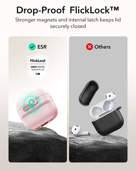 ESR Pulse Series case with FlickLock magnets keeps AirPods secure during drops
