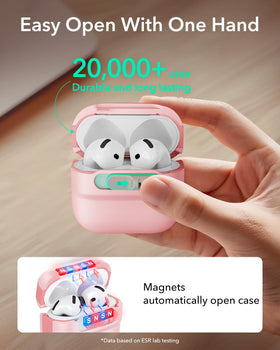ESR AirPods 4 case slide-to-open latch for instant earbud access