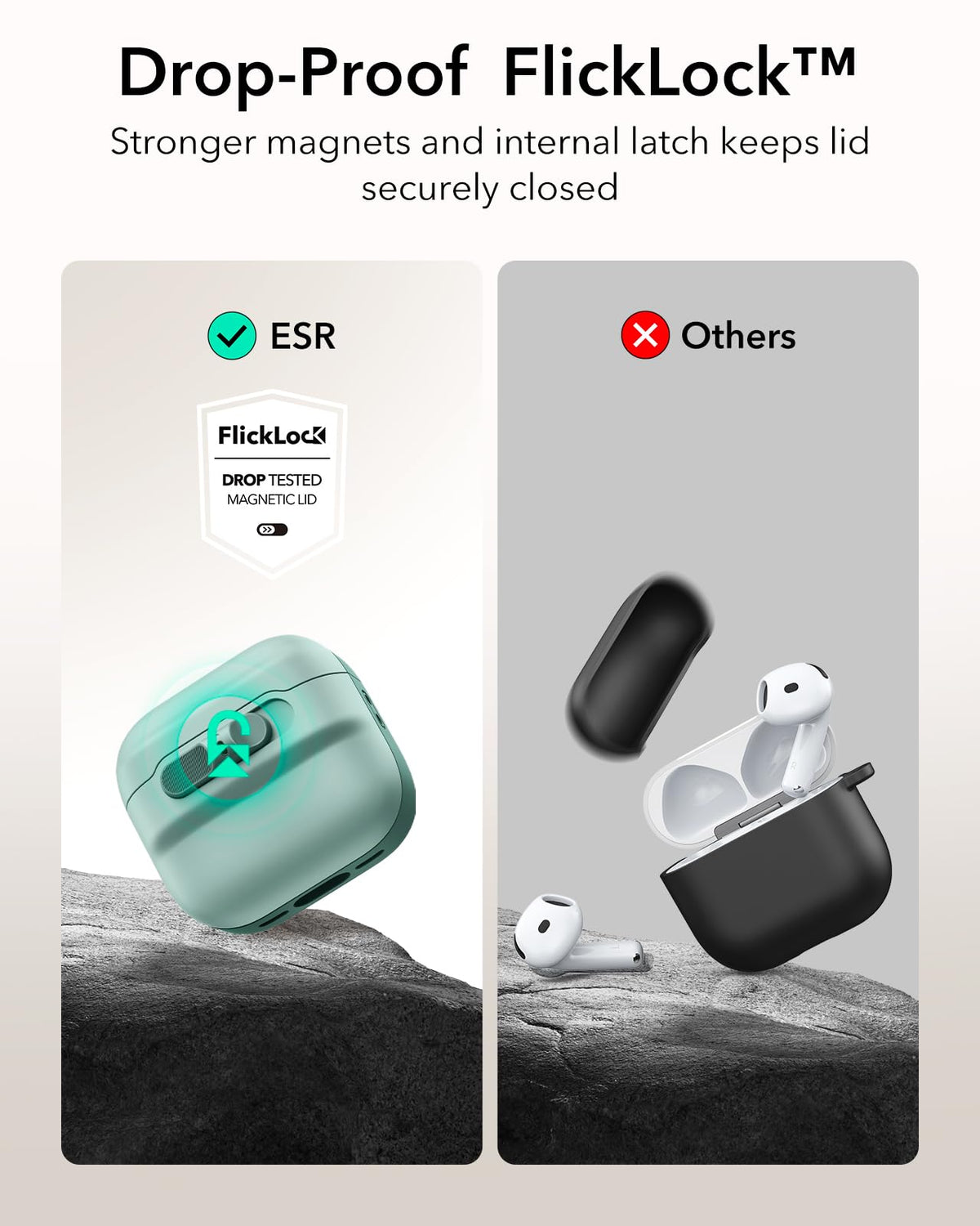 ESR Pulse Series back-magnet view demonstrates secure magnetic alignment.