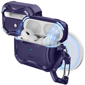 ESR purple AirPods Pro 2 case front view with snug protection