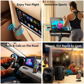 ESSAGER Bluetooth car adapter side ports for easy aux connection