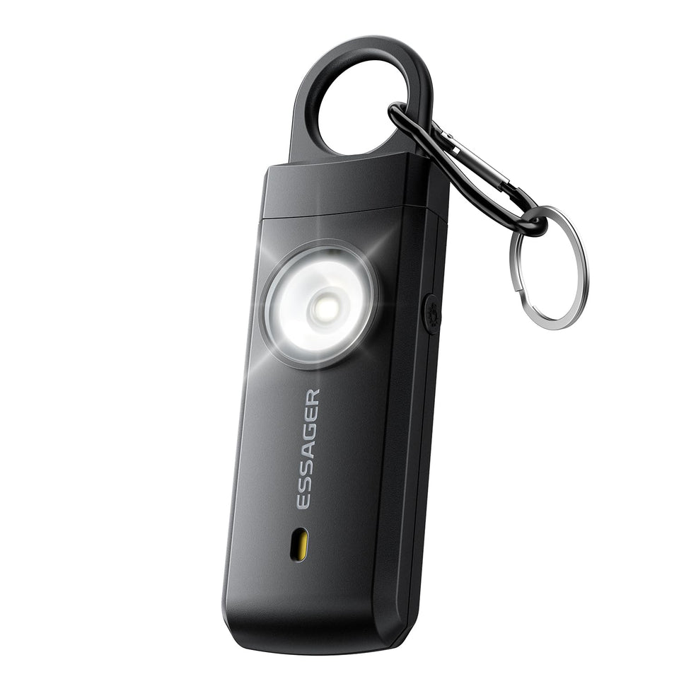 ESSAGER front view showing compact alarm and benefits for quick access