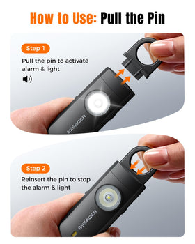ESSAGER strobe lit to show bright LED and attention-grabbing benefit