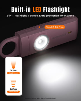 ESSAGER pink alarm emits a loud siren and bright strobe.