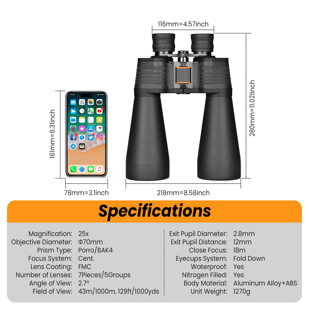 ESSLNB 25x70 binoculars ideal for birdwatching and nature observation in the field.