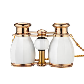ESSLNB front view white opera glasses showing elegant finish and clear optics