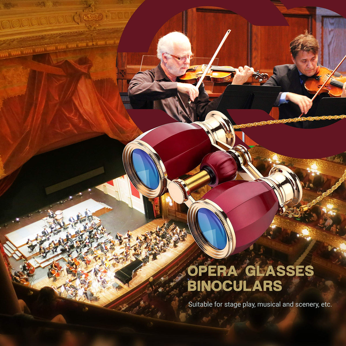 ESSLNB lifestyle at theater seat illustrating improved stage visibility and enjoyment