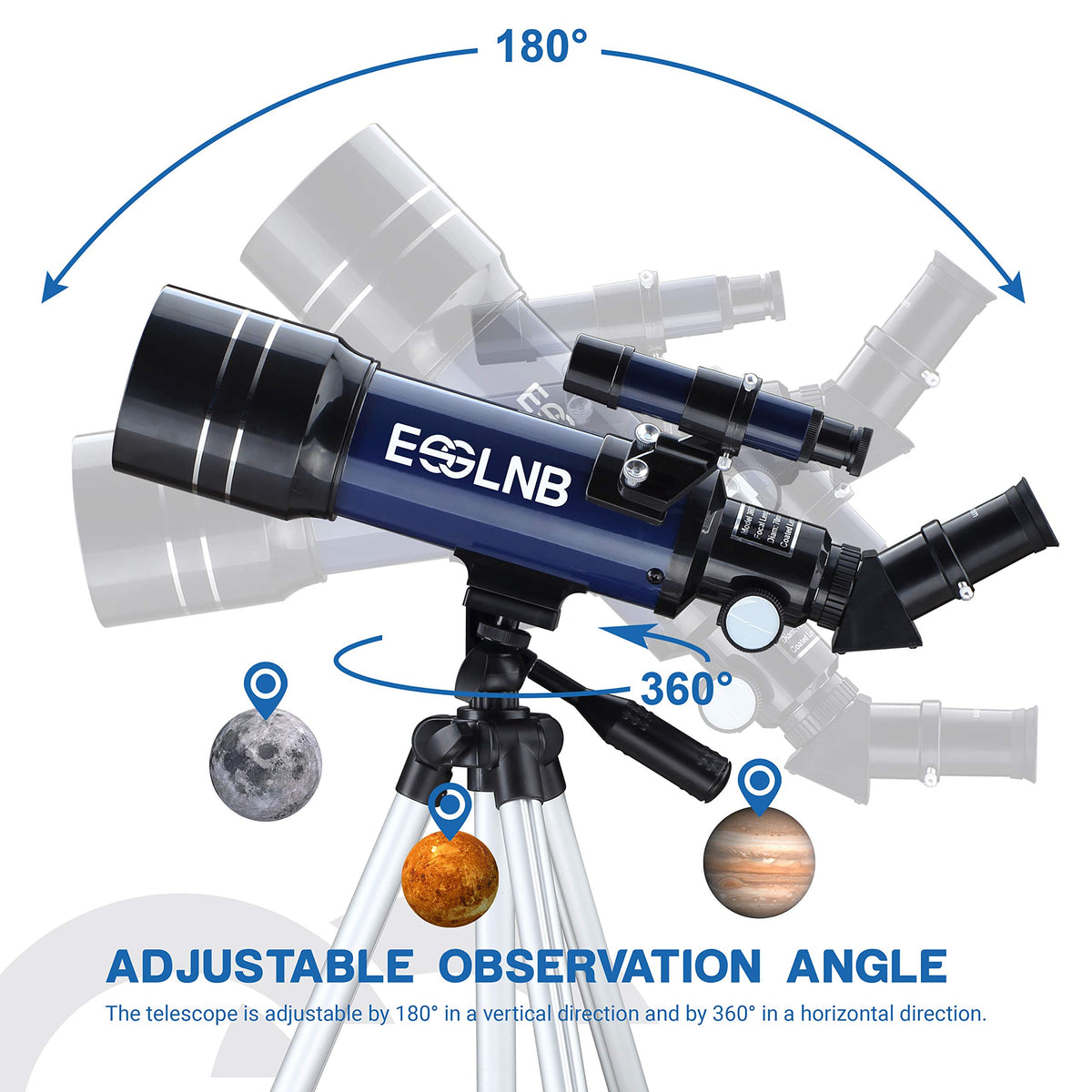 ESSLNB adjustable aluminium tripod illustrating stable support and variable height