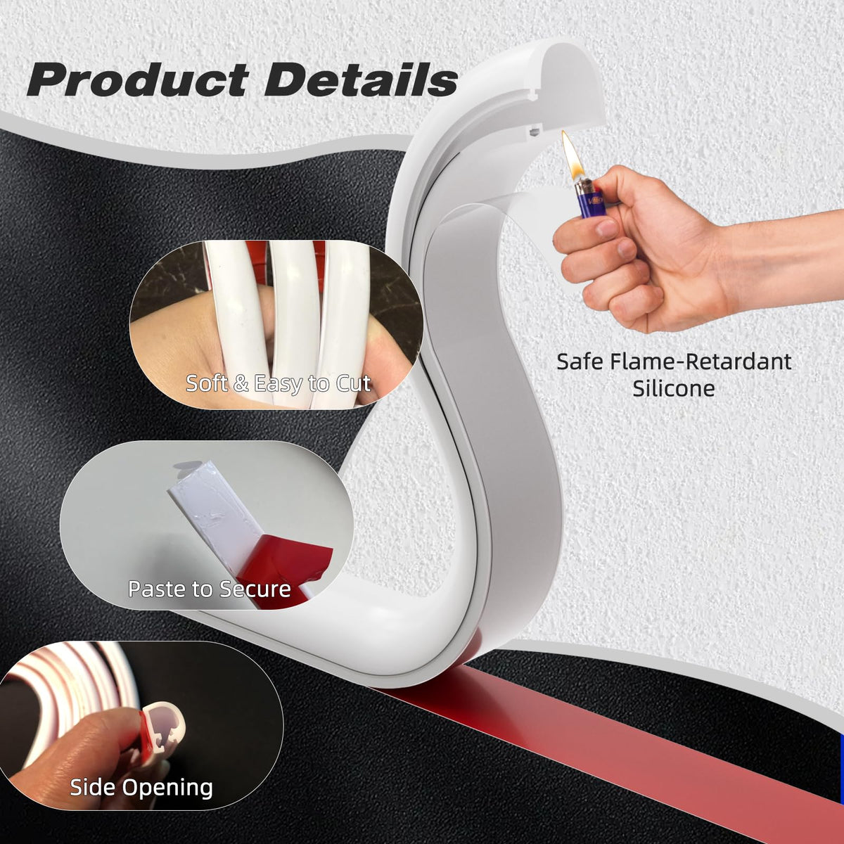 ESUFEIR medium-model cord hider manages 2–3 wires along the wall