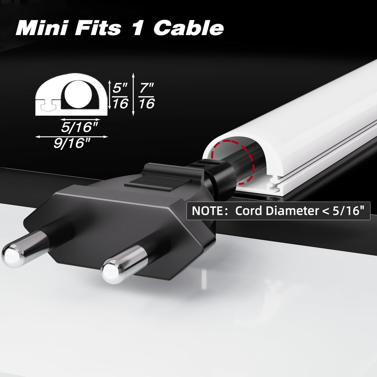 ESUFEIR small-model cord hider hides one wire behind a TV for neater setup