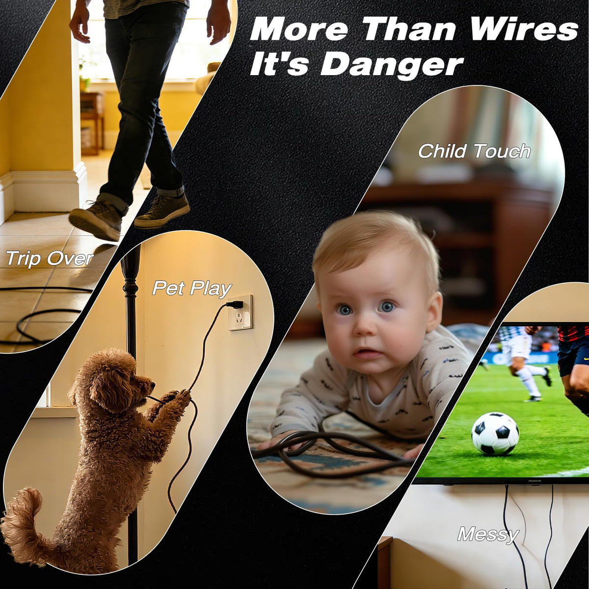 ESUFEIR small wires model hides a single cable neatly behind furniture.