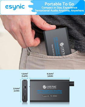 Esynic compact size fits in pocket or glove compartment.
