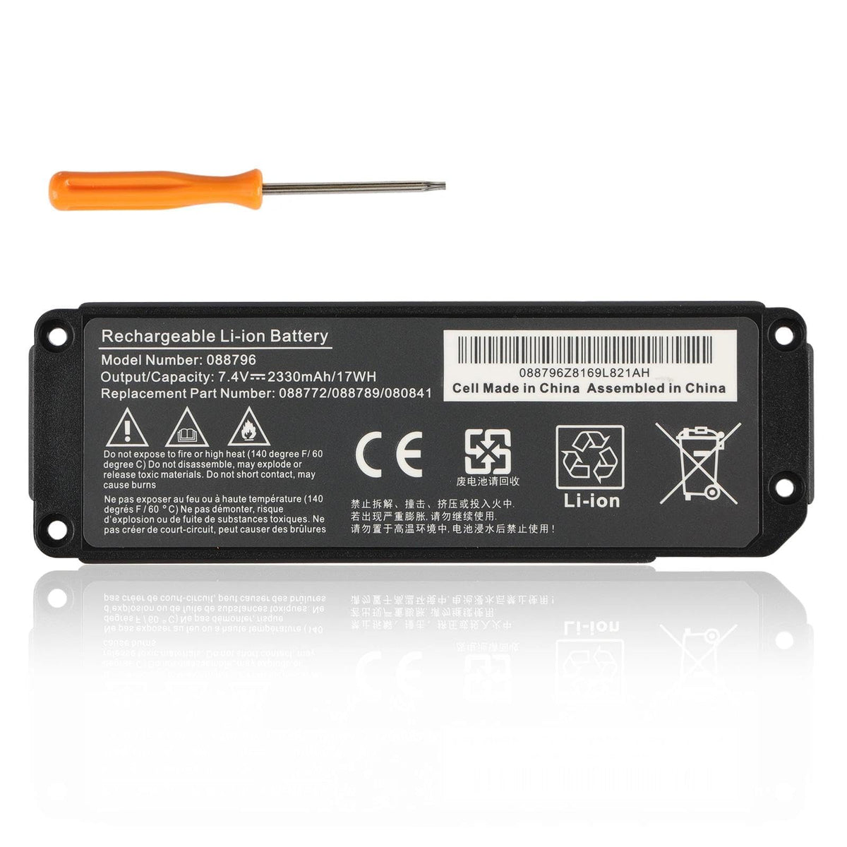 ETESBAY front view of replacement battery showing compact form and fit benefit