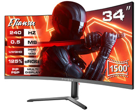 ETiansu 34-inch UWQHD curved front view, immersive edge-to-edge clarity.