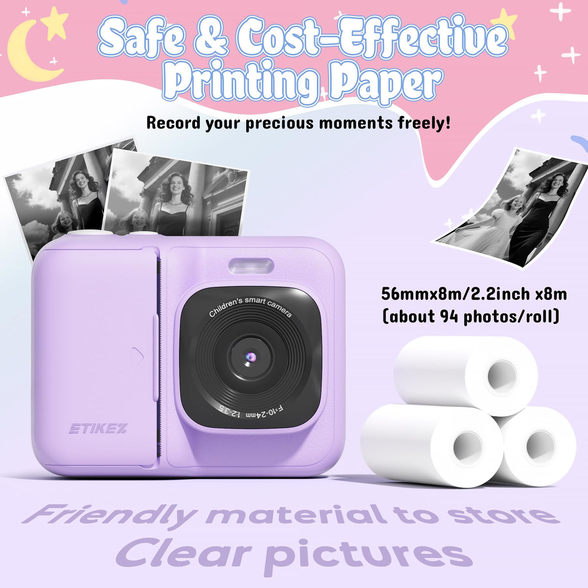 ETIKEZ BPA-free paper keeps prints safe for kids.